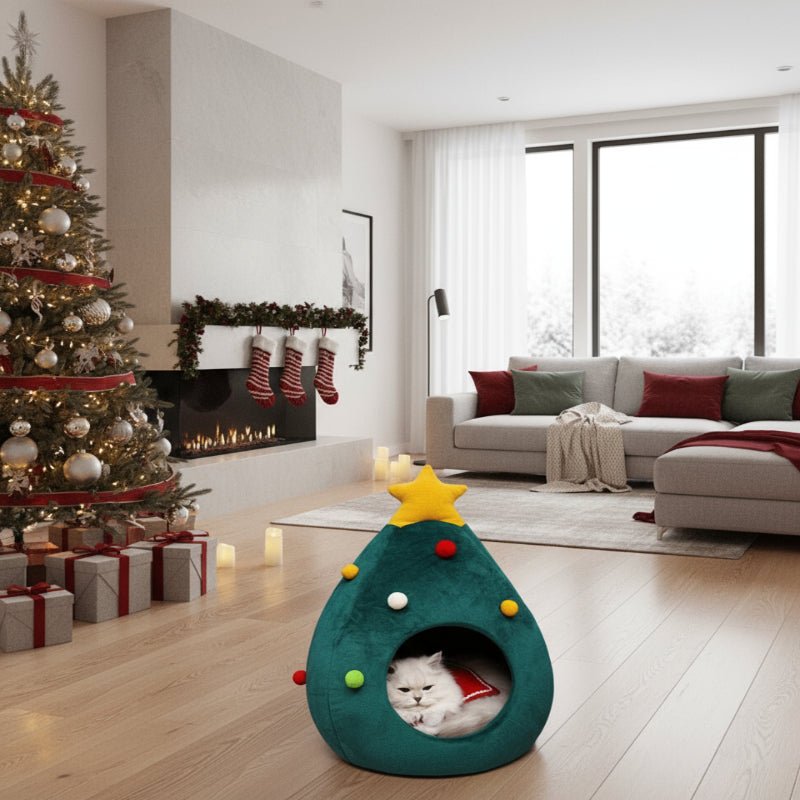 BowLift | Christmas Tree Cat Bed for a Cozy Winter Experience