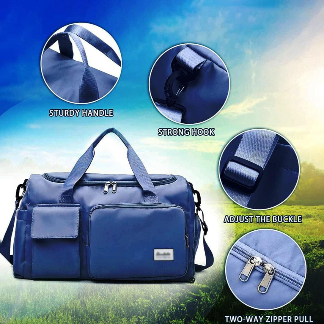 BowLift | Multi-Pocket Travel Bag, Sports and Gym Duffle with Separate Shoe Compartment