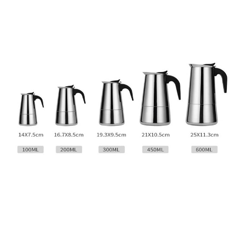 BowLift | Stainless Steel Coffee Pot Household Moka Pot Italian Electric Stove Coffee Brewing Hand Brewing Utensils