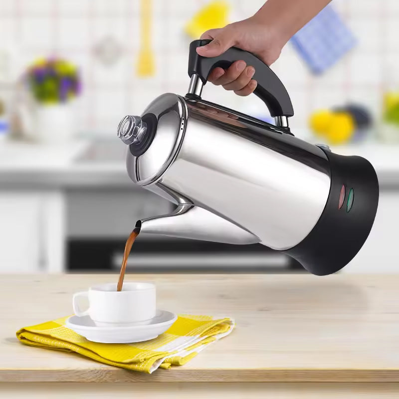BowLift | 12-Cup Espresso Maker Stainless Steel Multifunctional Semi-Automatic Drip Coffee Maker Electric Thermal Kettle