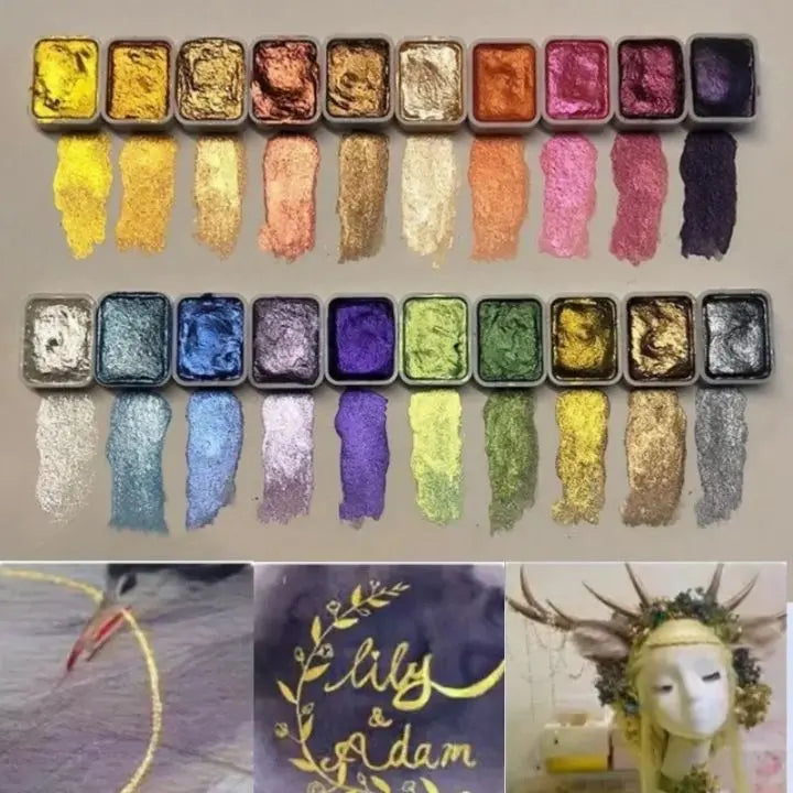 BowLift | Pearl powder pigment 60 colors | Shimmering watercolor colors