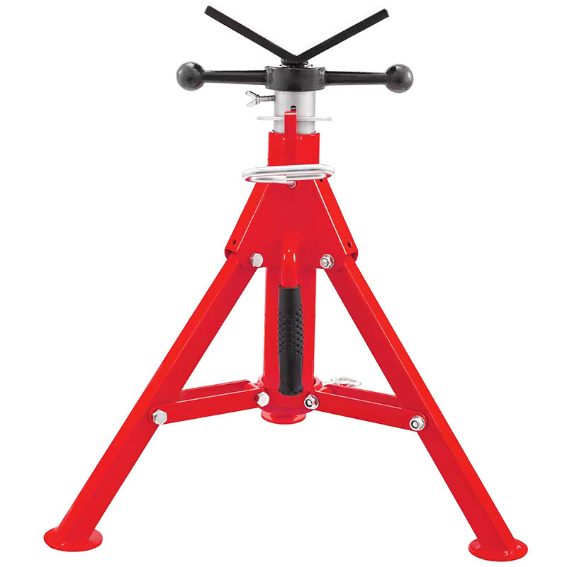 BowLift | 1107 Pipe Holder Pipe Stand with V-shape Head for Pipes 12'' Adjustable Height Folding Portable Pipe Jack Stand