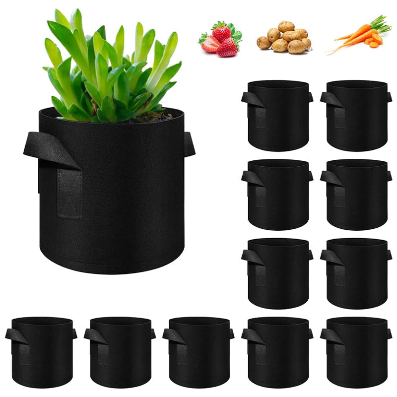 BowLift | 12 Pack 10 Gallon Plant Grow Bags, Thick Non-Woven Plant Pots With Handles For Garden Planting