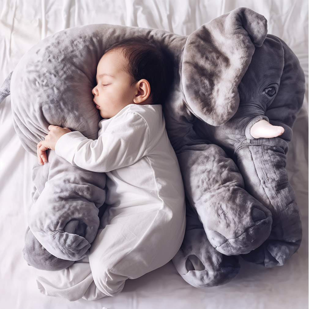 BowLift | Plush Elephant Cushion – Super Soft Comfort for Babies and Toddlers, Available in 40cm and 60cm Sizes