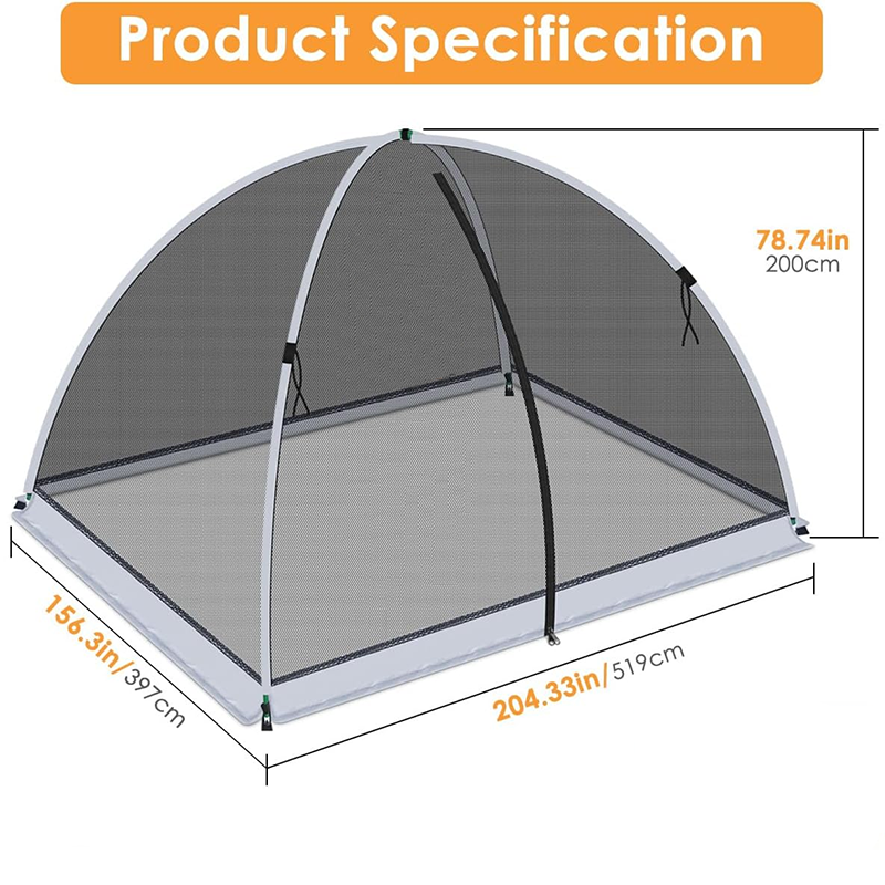 BowLift | 13*17ft Pond Pool Cover Dome, Garden Mesh Net with Ropes, Stakes and Fiberglass Poles, Garden Cover Protective Tent Dome for Protecting Vegetables Fruit Trees from Birds Squirrels