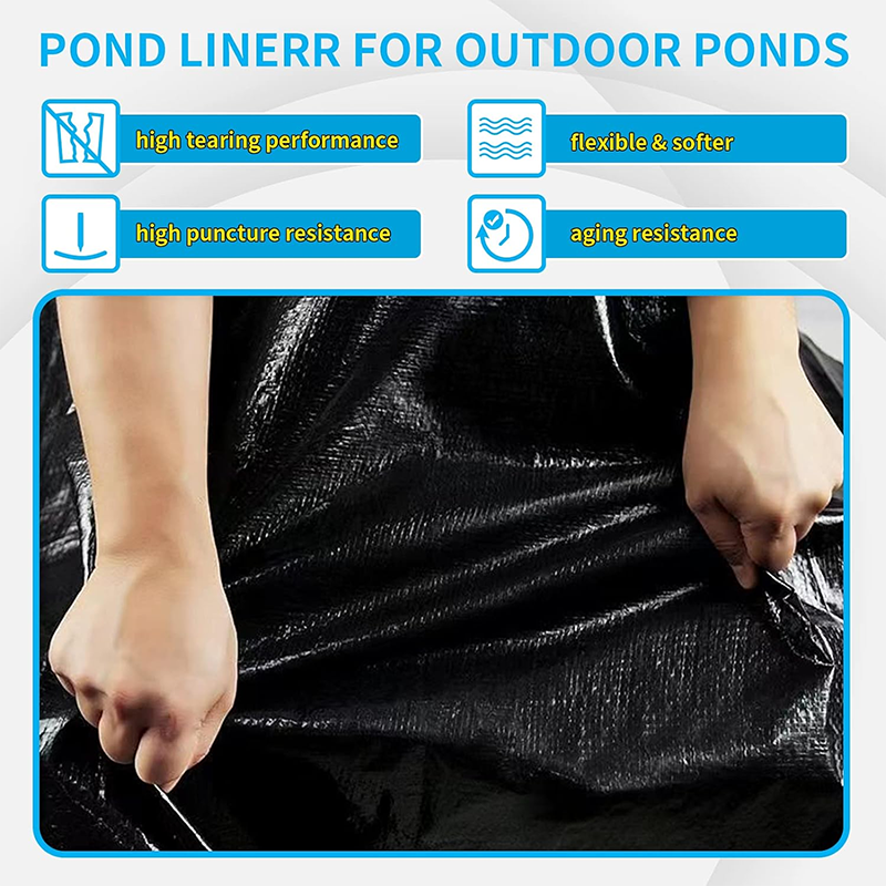 BowLift | 15X20FT Reinforced PE Pond Liner, Pond Liners for Outdoor Ponds, Hemmed Edge with Buttonholes Liners for KOI/Fish, Duck Pond and Waterscape.