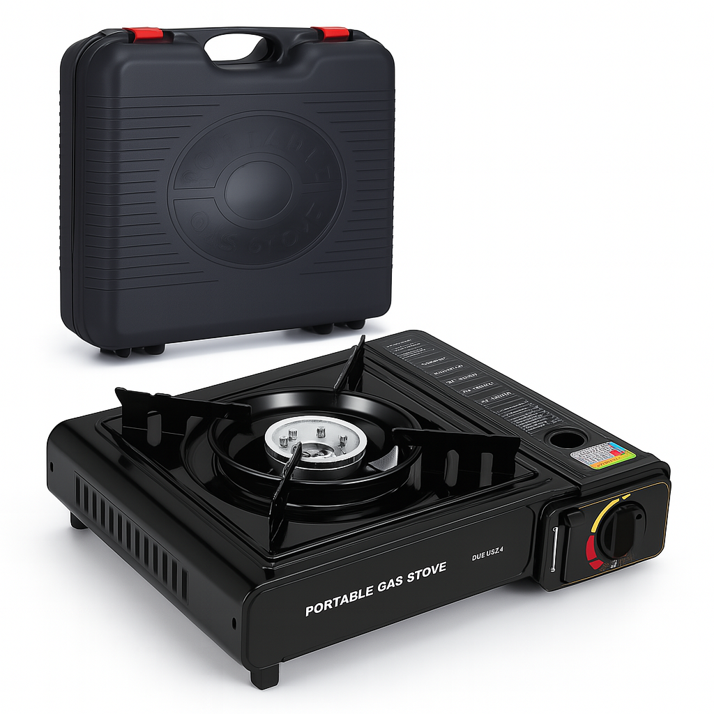 BowLift | CampPro Compact Gas Stove – Portable Cooking Device with Safety Valve and Carry Bag