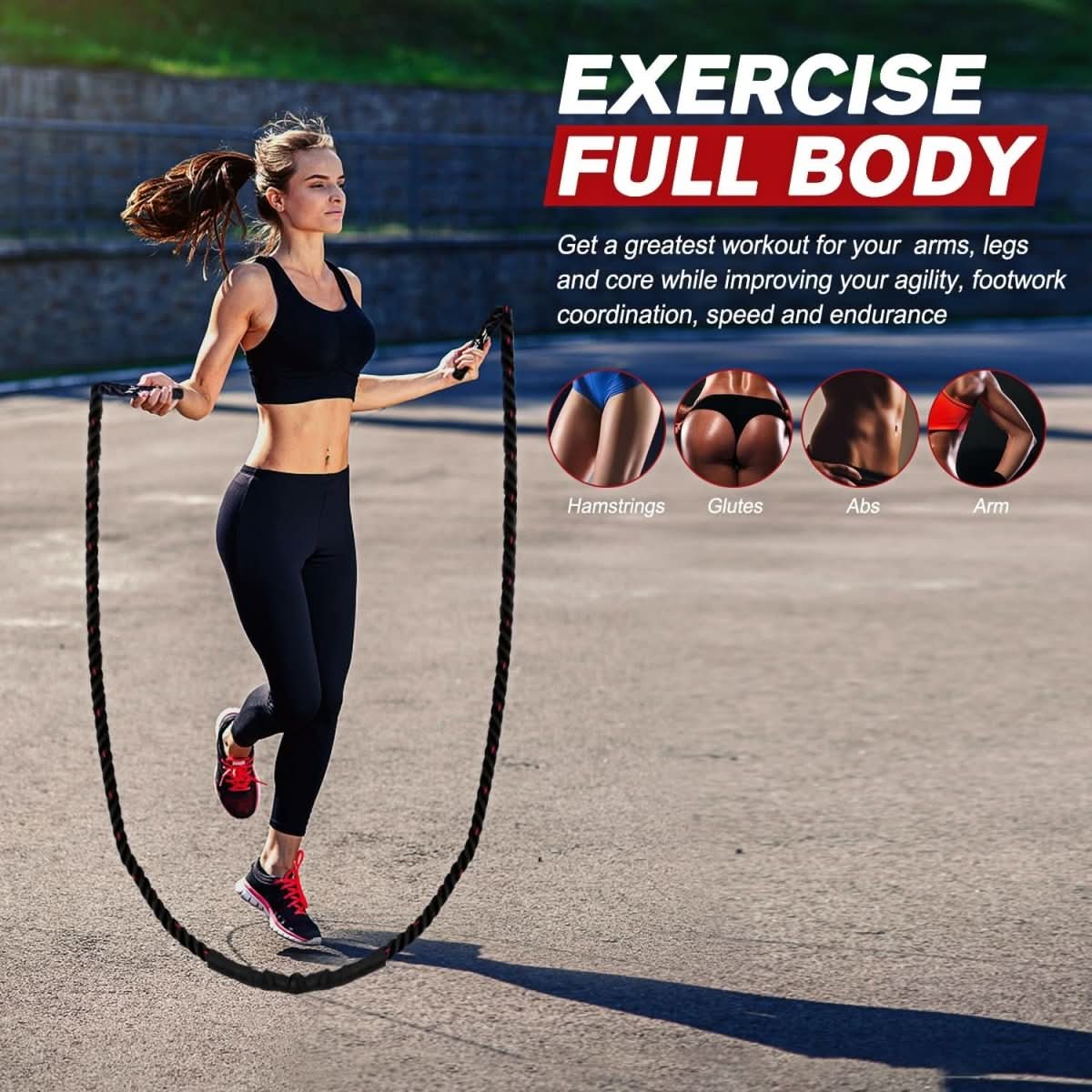 BowLift | Adjustable Jump Rope with Weights for Strength & Endurance Training