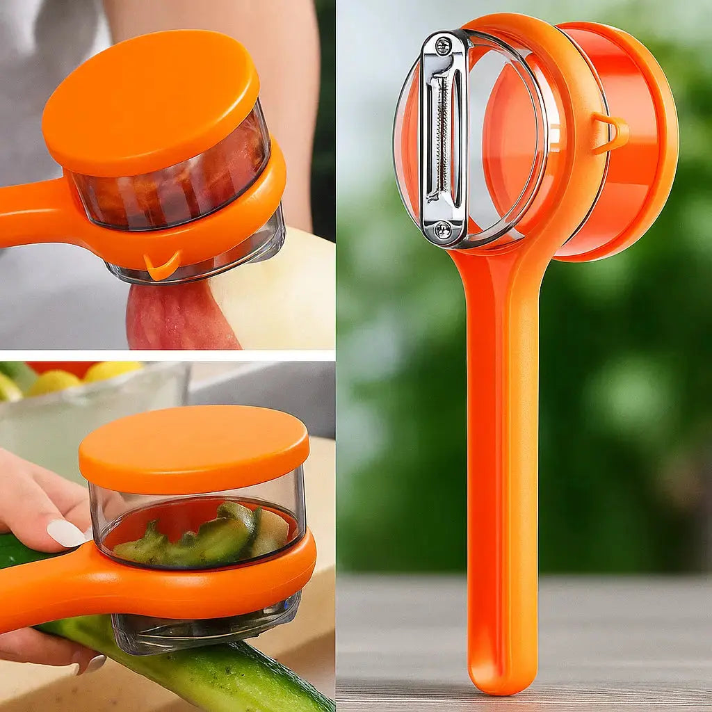 BowLift | Practical Peeler with Collection Container – clean peeling without waste