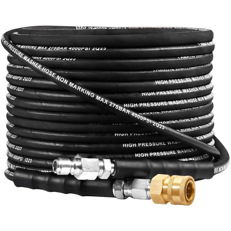 BowLift | 1/4" Pressure Washer Hose 50FT Max 212°F with Swivel Quick Connect 4000 PSI Commercial Grade Steel Wire Braided Kink Resistant