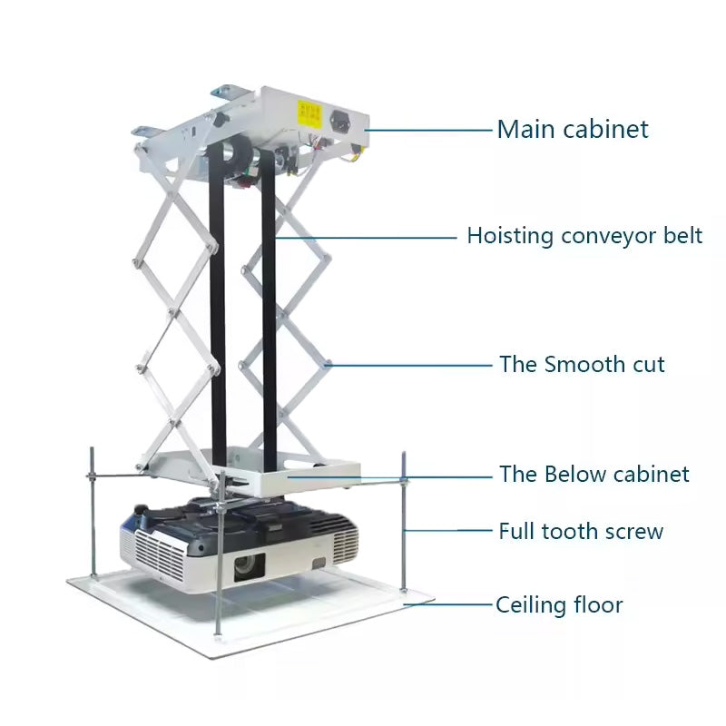 BowLift | Wireless Remote Control Ceiling Hidden Mount Projector Motorized Lift Projector Lift Cinema Hall School