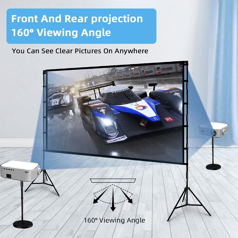 BowLift | 120 inch Projector Screens with Stand 16:9 4K 1080 HD Outdoor Movie Screen with Carry Bag