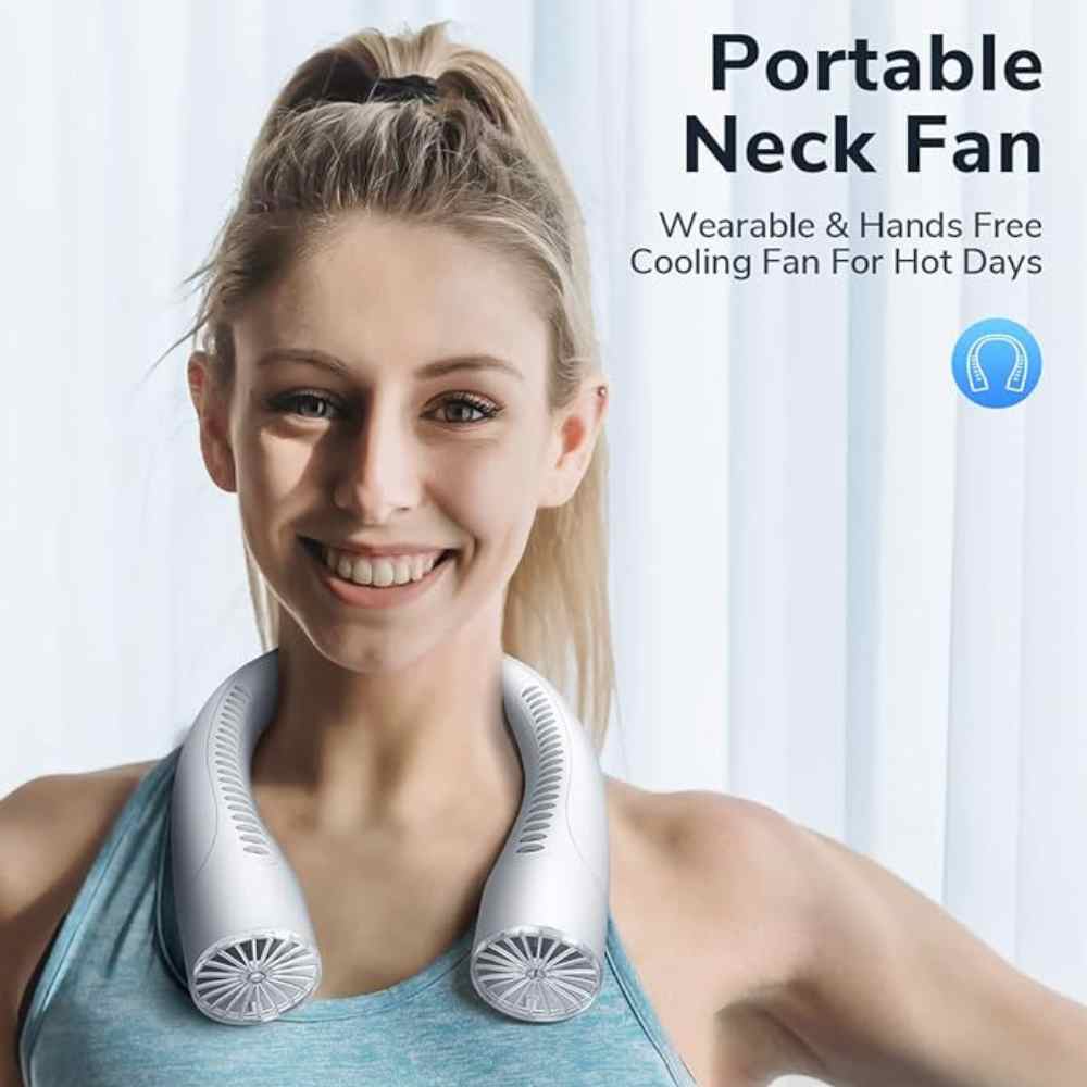 BowLift | Bladeless Portable Neck Fan with 3 Speed Silent Cooling 4000 mAh Rechargeable