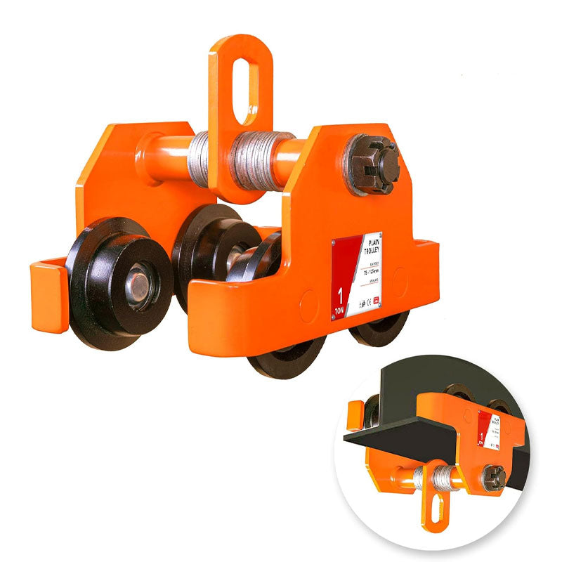 BowLift | 1T/2200LBS Double Wheel Beam Trolley, Manual Hand Push Trolley Lifter With Double Track Rollers, Heavy Duty Alloy Steel Garage Lifter For Straight And Bent I-Beams