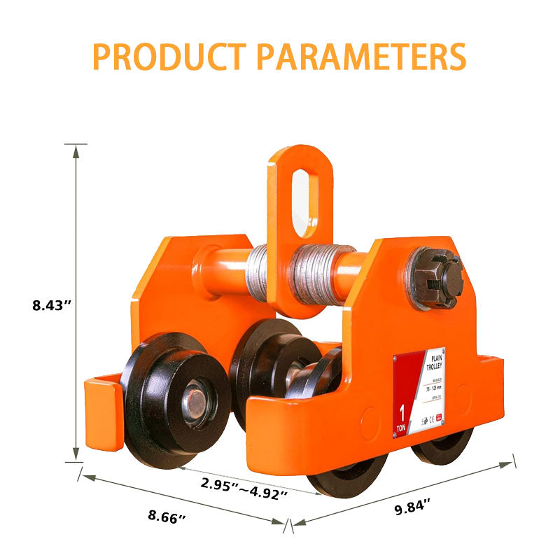 BowLift | 1T/2200LBS Double Wheel Beam Trolley, Manual Hand Push Trolley Lifter With Double Track Rollers, Heavy Duty Alloy Steel Garage Lifter For Straight And Bent I-Beams