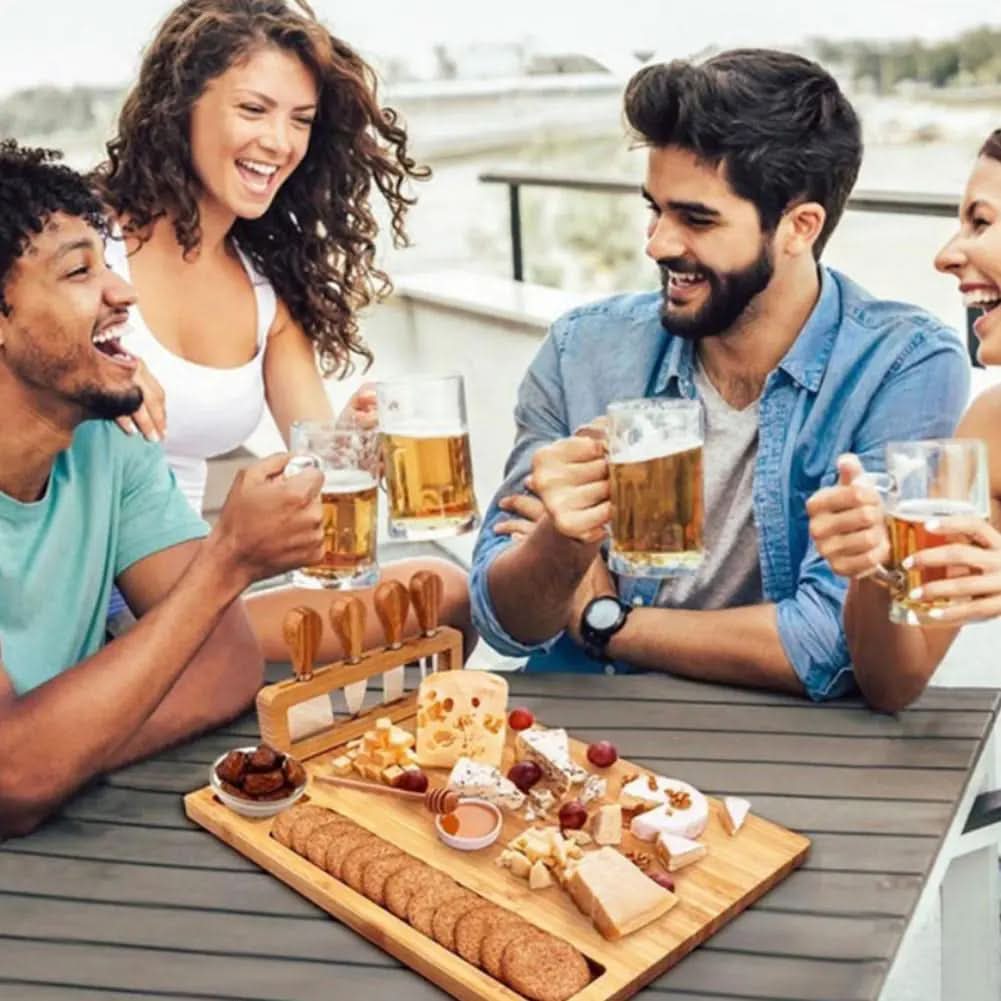 BowLift | CheeseLux – Premium Bamboo Cheese Board Set