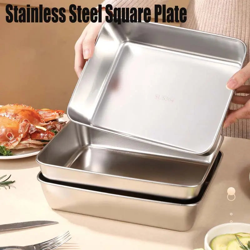 BowLift | Square Stainless Steel Storage Plate with Lid for the Kitchen