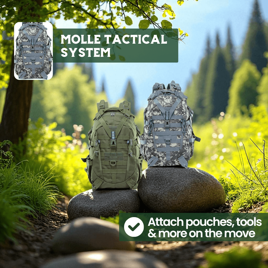 BowLift | 40L Outdoor Backpack with MOLLE System & Waterproof Military Construction
