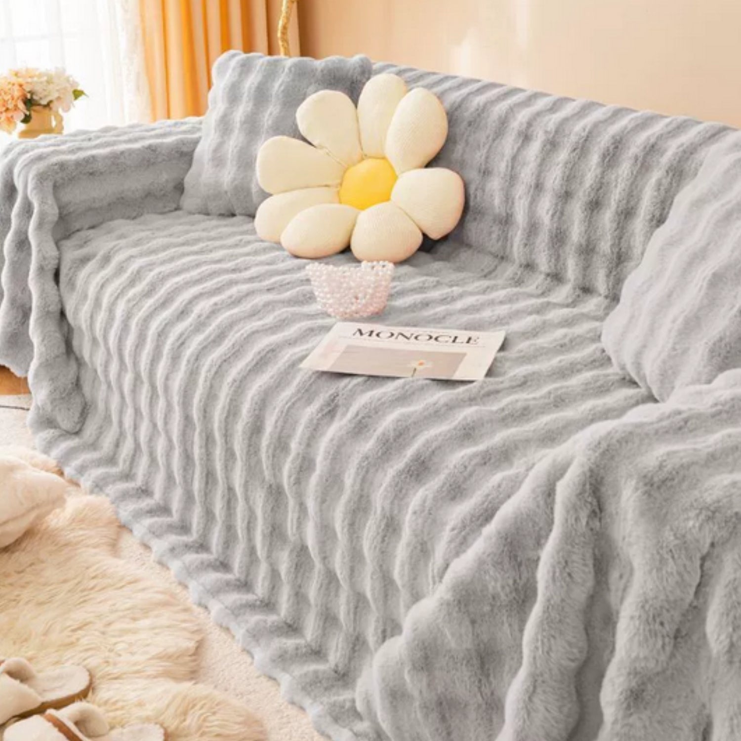 BowLift | Rabbit Faux Fur Blanket Soft Sofa Cover