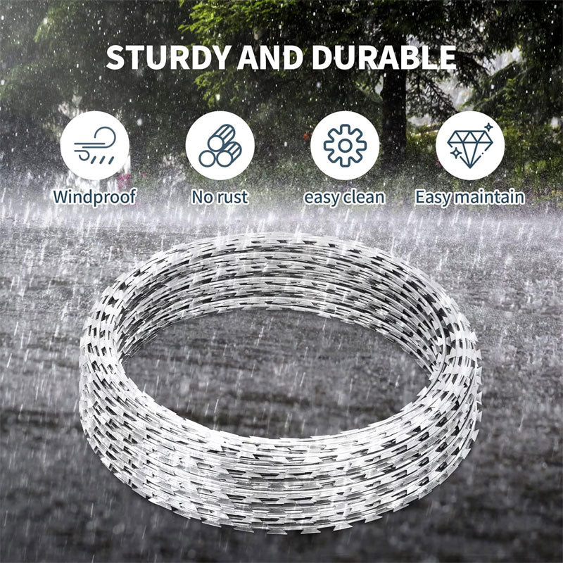 BowLift | Stainless Steel Blade Barbed Rope, Fence Anti-Theft Anti-Climbing Thorns Anti-Theft Thorns