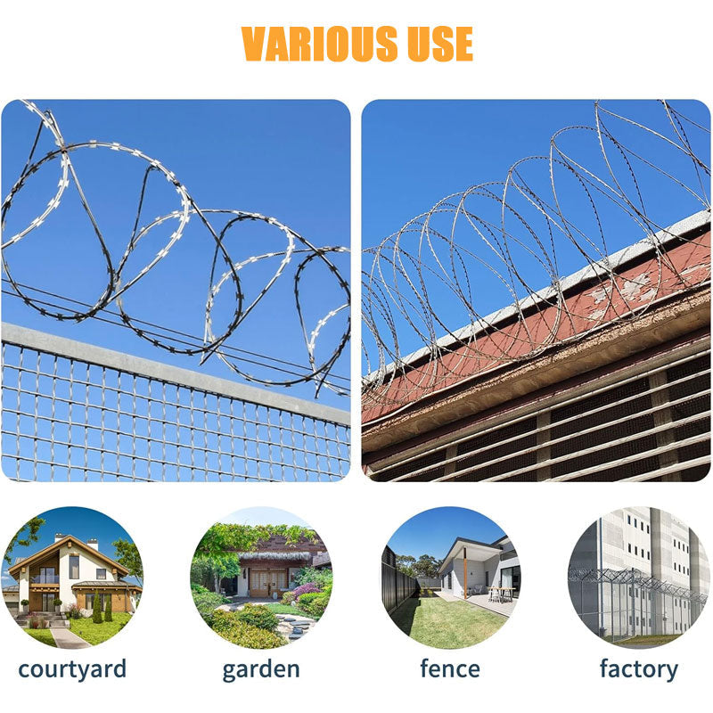 BowLift | Stainless Steel Blade Barbed Rope, Fence Anti-Theft Anti-Climbing Thorns Anti-Theft Thorns