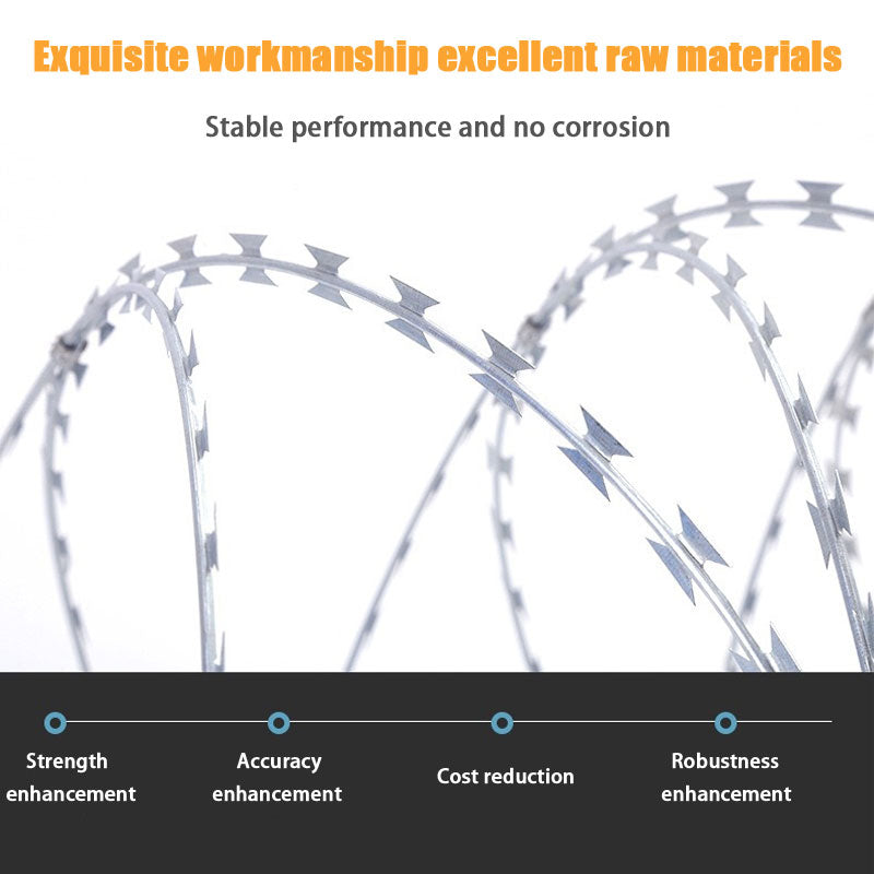 BowLift | Stainless Steel Blade Barbed Rope, Fence Anti-Theft Anti-Climbing Thorns Anti-Theft Thorns