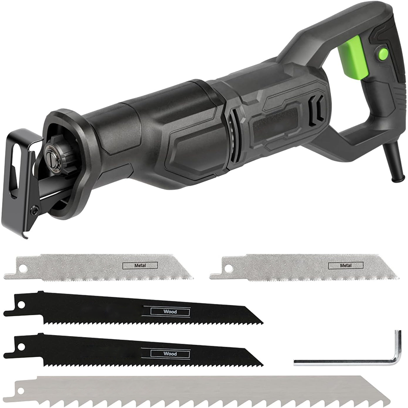 BowLift | 120V Reciprocating Saw, 6.0 Amp Variable Speed Corded Reciprocating Saw, Stroke Length 1-1/8 Inch, Speed 0-3000RPM, Max 4-1/2 Inch, Suitable for Wood, Metal, PVC Pipe Cutting