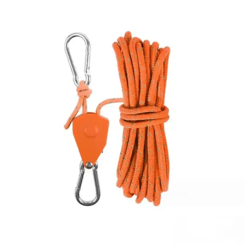 BowLift | Windproof Outdoor Rope – 5 m Reflective Nylon with Carabiner
