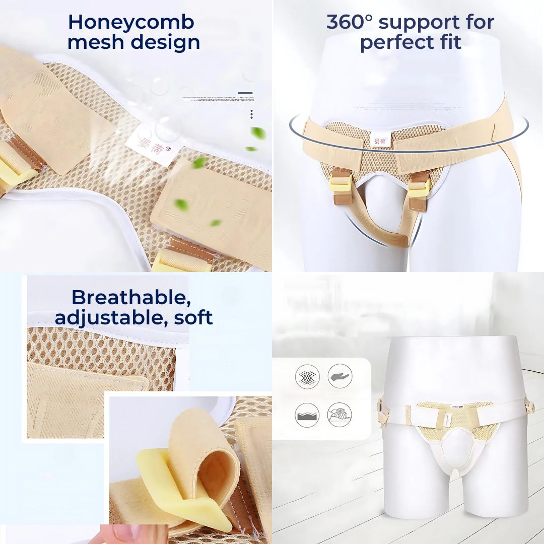 BowLift | Adjustable Inguinal Hernia Support Belt for Men | Comfortable Breathable Hernia Brace to Improve Mobility