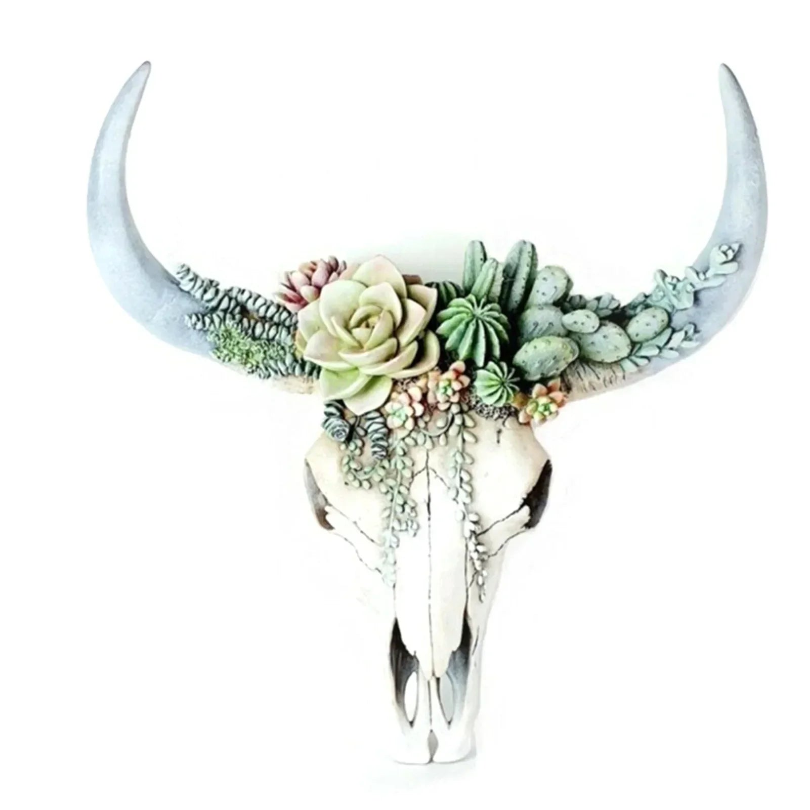 BowLift | Cow Skull - Bully - Wall Decoration with Flowers - Resin Home Decor