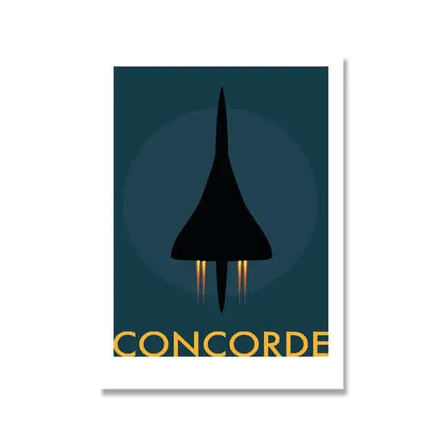 BowLift | Retro Concorde Airplane Poster on Canvas