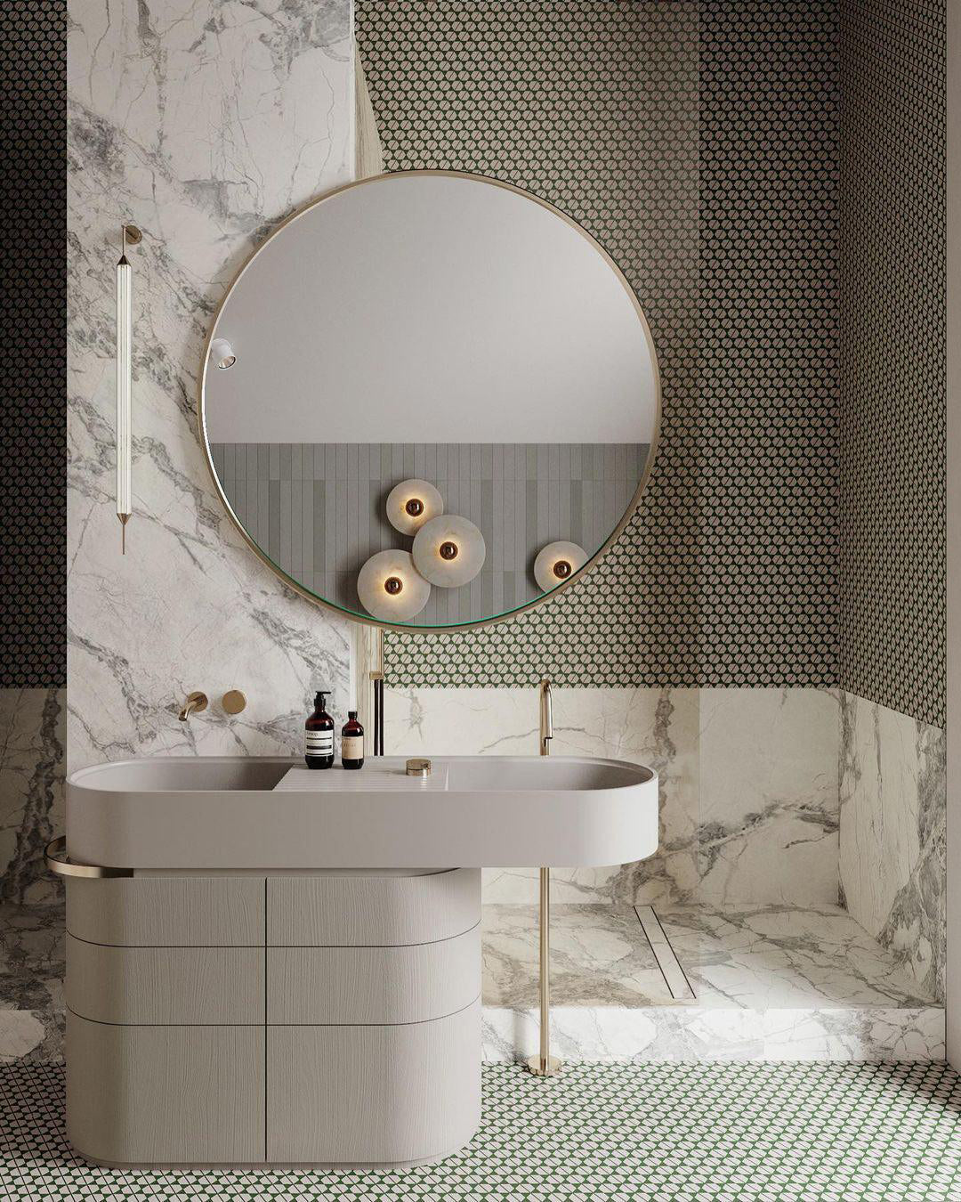 BowLift | Designer Wall Lamp with Marble Accent