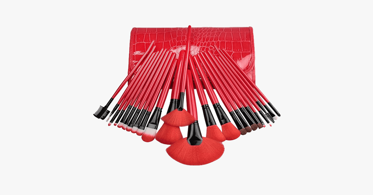 BowLift | 24-piece royal red makeup brush set