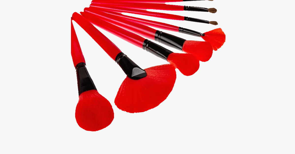 BowLift | 24-piece royal red makeup brush set