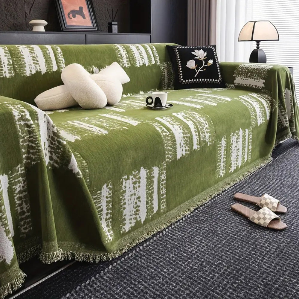 BowLift | Rustic Abstract Chenille Sofa Cover