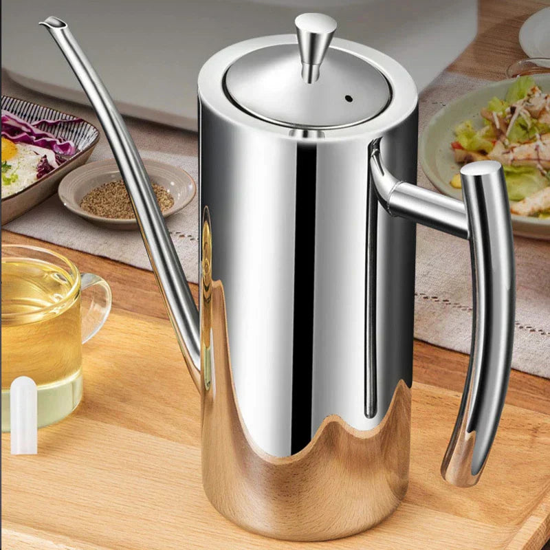 BowLift | Premium Stainless Steel Oil Dispenser Bottle – Leak-Proof Kitchen Oil Container for Cooking, Vinegar & Sauces