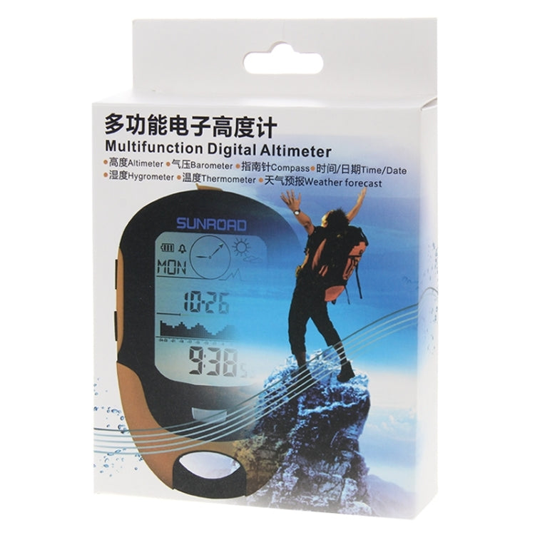 BowLift | SUNROAD Multi-Function LCD Digital Altimeter with Compass & Barometer & Thermometer & Hygrometer & Weather Forecast & LED Flashlight and Clock