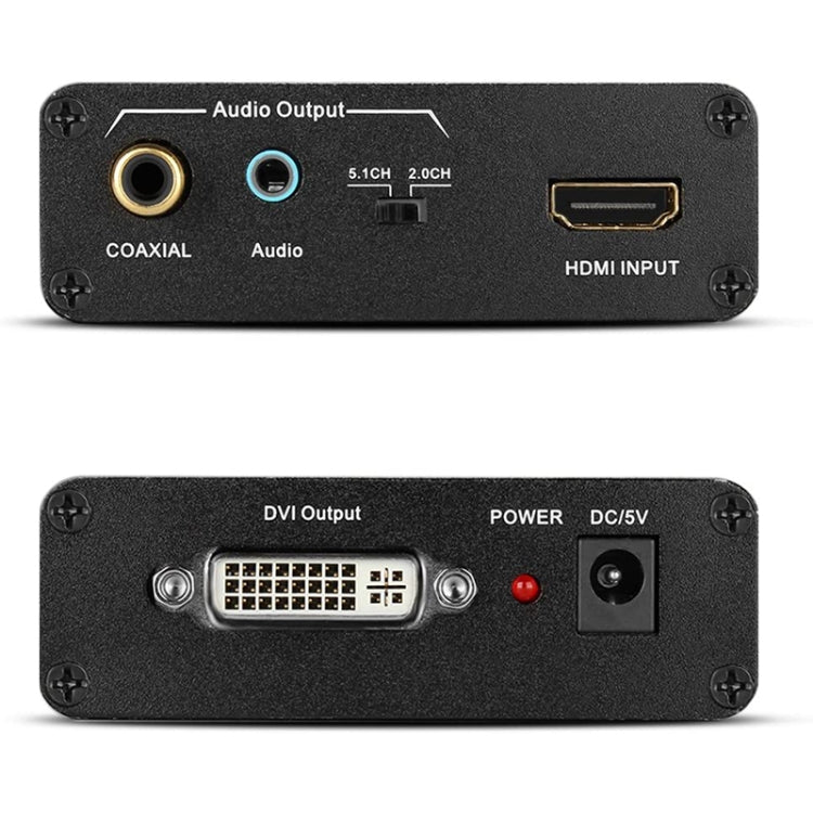 BowLift | HDV-339 Full HD HDMI to DVI + Digital Coax / Analog Stereo Audio Converter Adapter (Black)