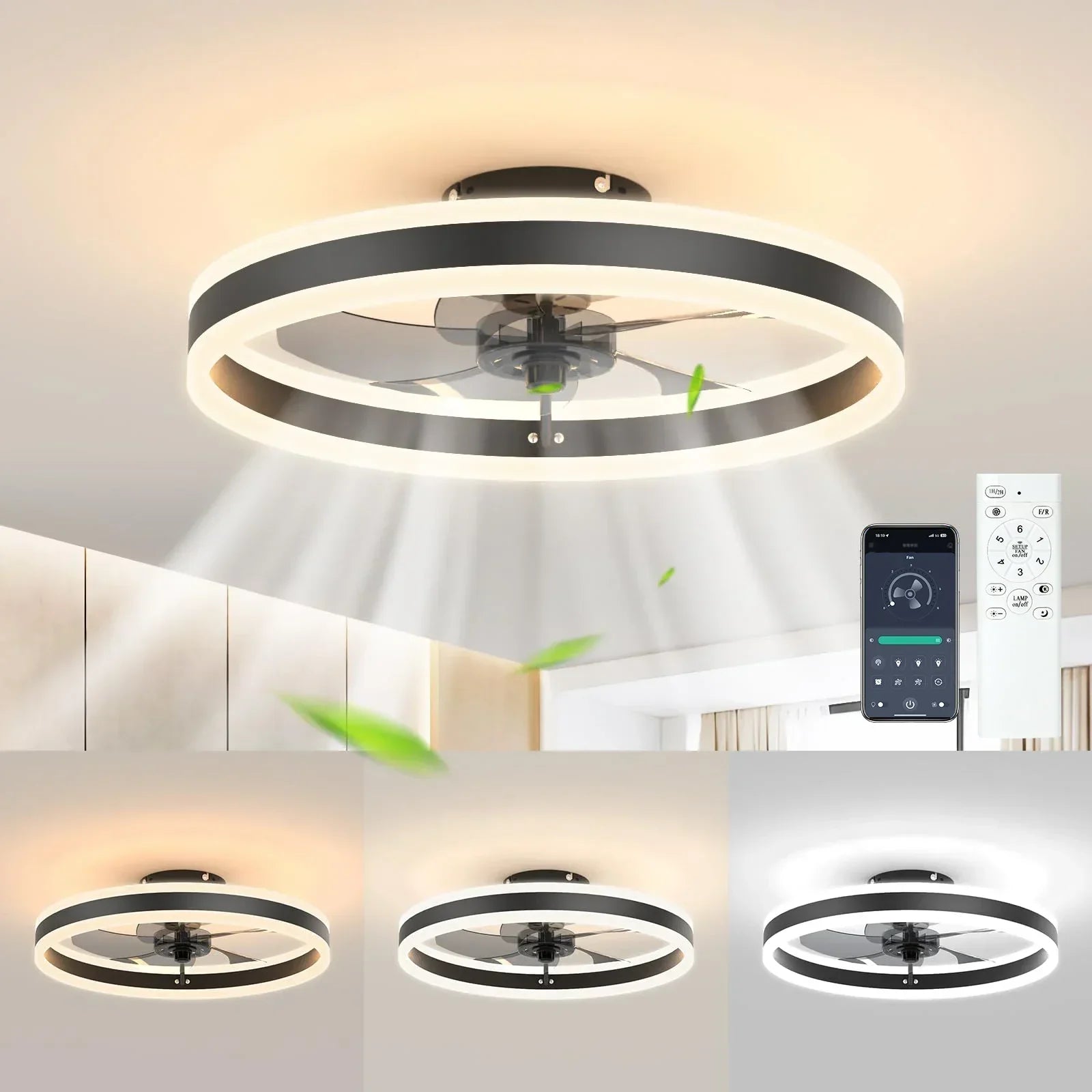 BowLift | Aura Silent LED Ceiling Fan Lamp
