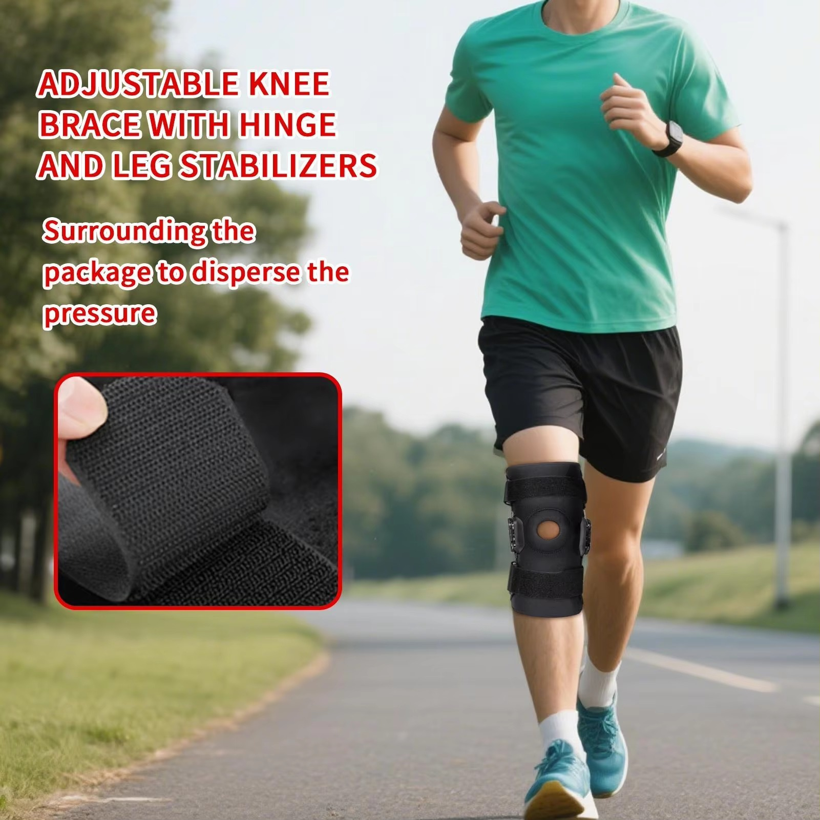 BowLift | Hinged Knee Brace Adjustable Sports Knee Support for Comfortable Compression and Stabilizing Support