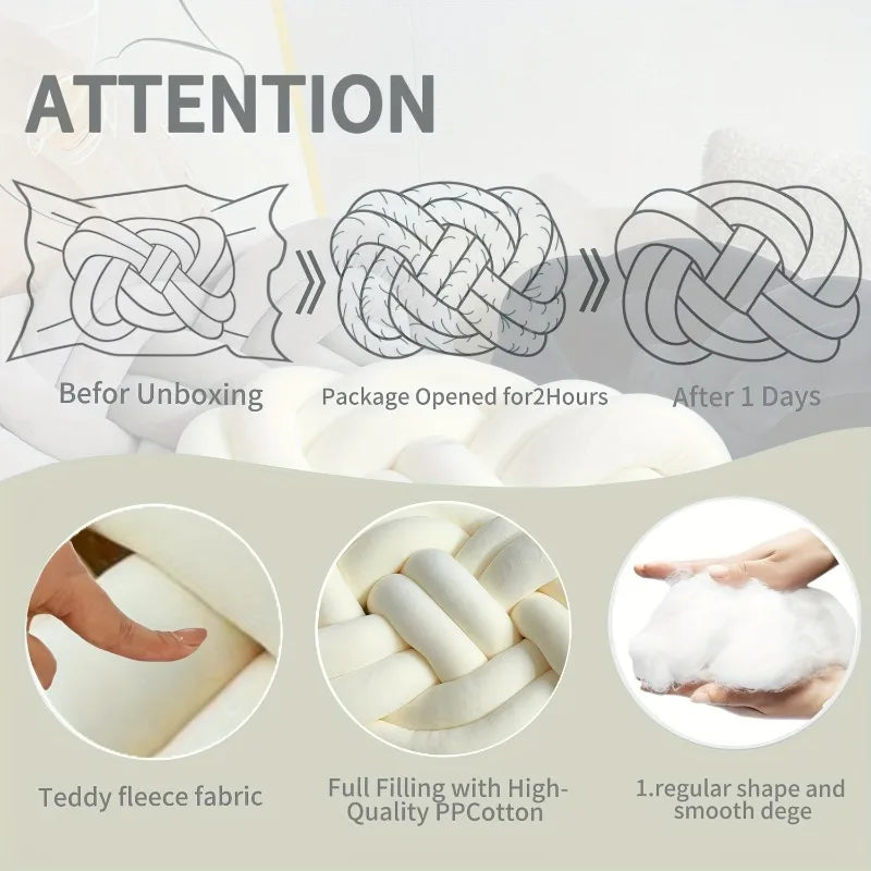 BowLift | Decorative Cushion | Knotted Geometric Design | Washable Polyester | 40×30 cm