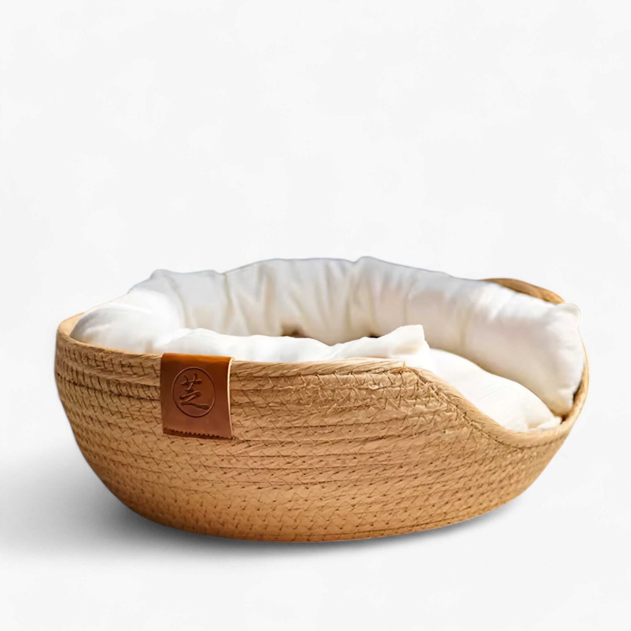 BowLift | Handwoven Bamboo Pet Bed with Soft Cushion – Luna Nest