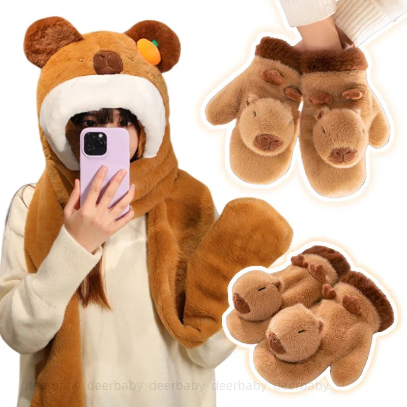 BowLift | Cute Plush Cartoon Animals Soft Warm Gloves