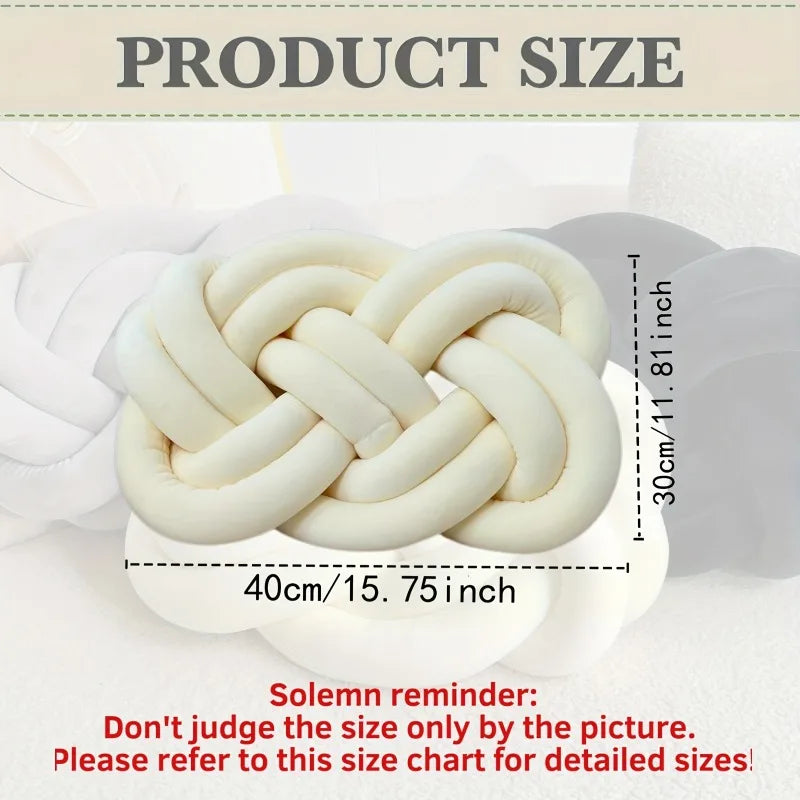 BowLift | Decorative Cushion | Knotted Geometric Design | Washable Polyester | 40×30 cm