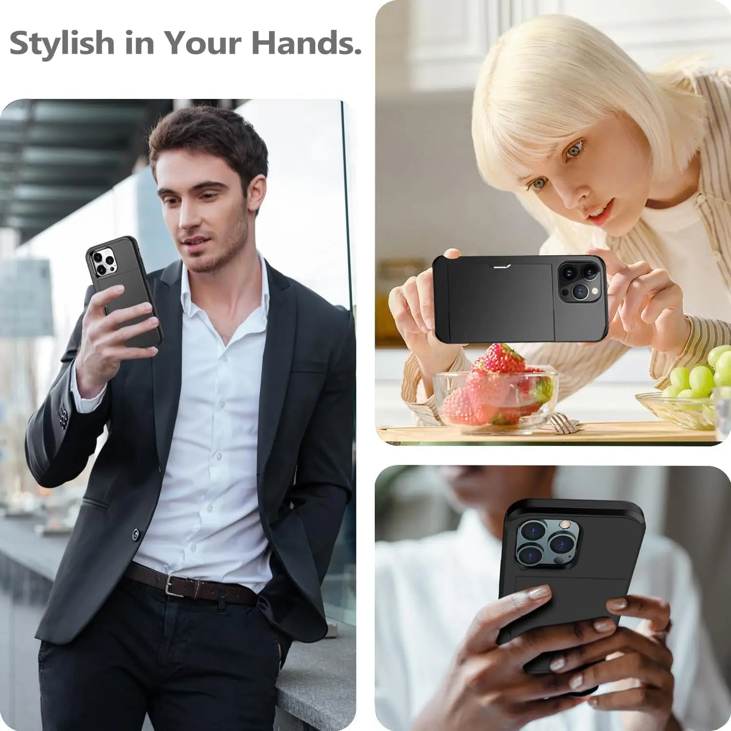 BowLift | LuxShield iPhone Case with Card Holder | Slim Design | Card Storage | Protection & Style