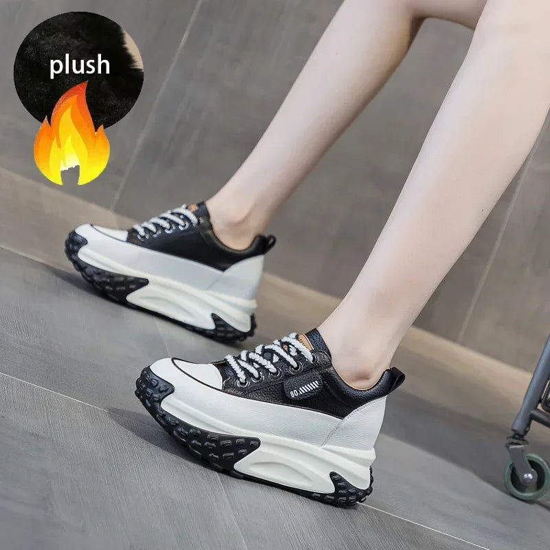 BowLift | 7 cm Platform Wedge Sneakers made of Leather