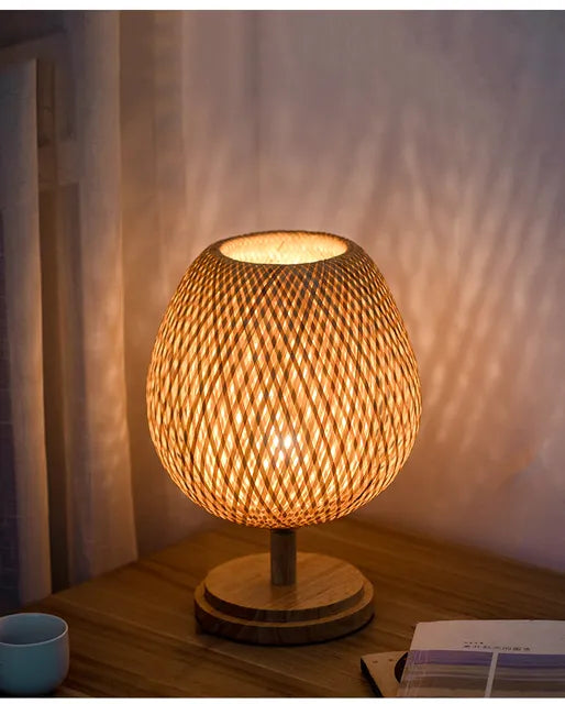 BowLift | Rattan lamp - Stepless dimmable basket lamp for bedroom and living room decoration