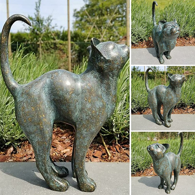 BowLift | Enchanting Garden Cat Statues - Purr-fect Resin Decoration