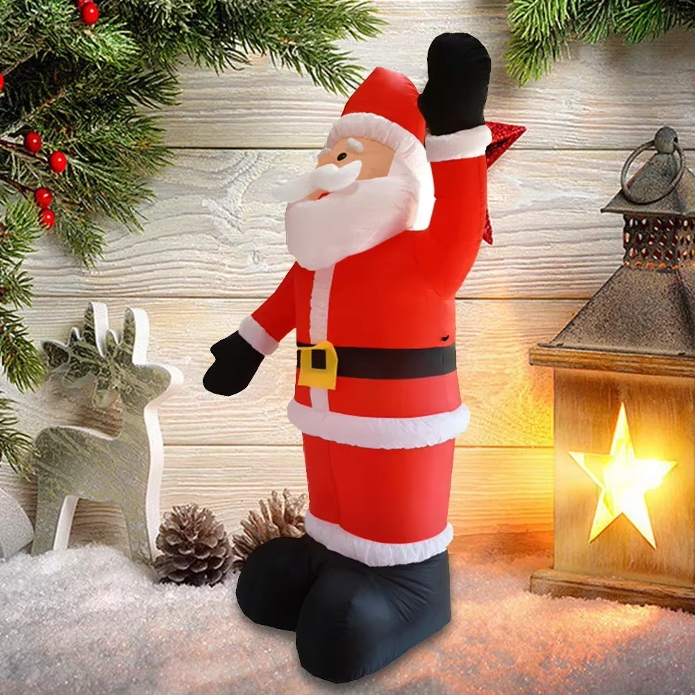 BowLift | Giant 6ft Inflatable Santa Claus with LED Light for Christmas and Holiday Yard Decor