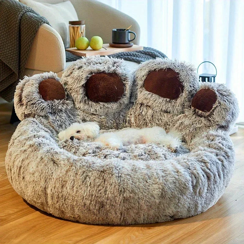 PawCuddle • Plush Paw-Shaped Dog Bed